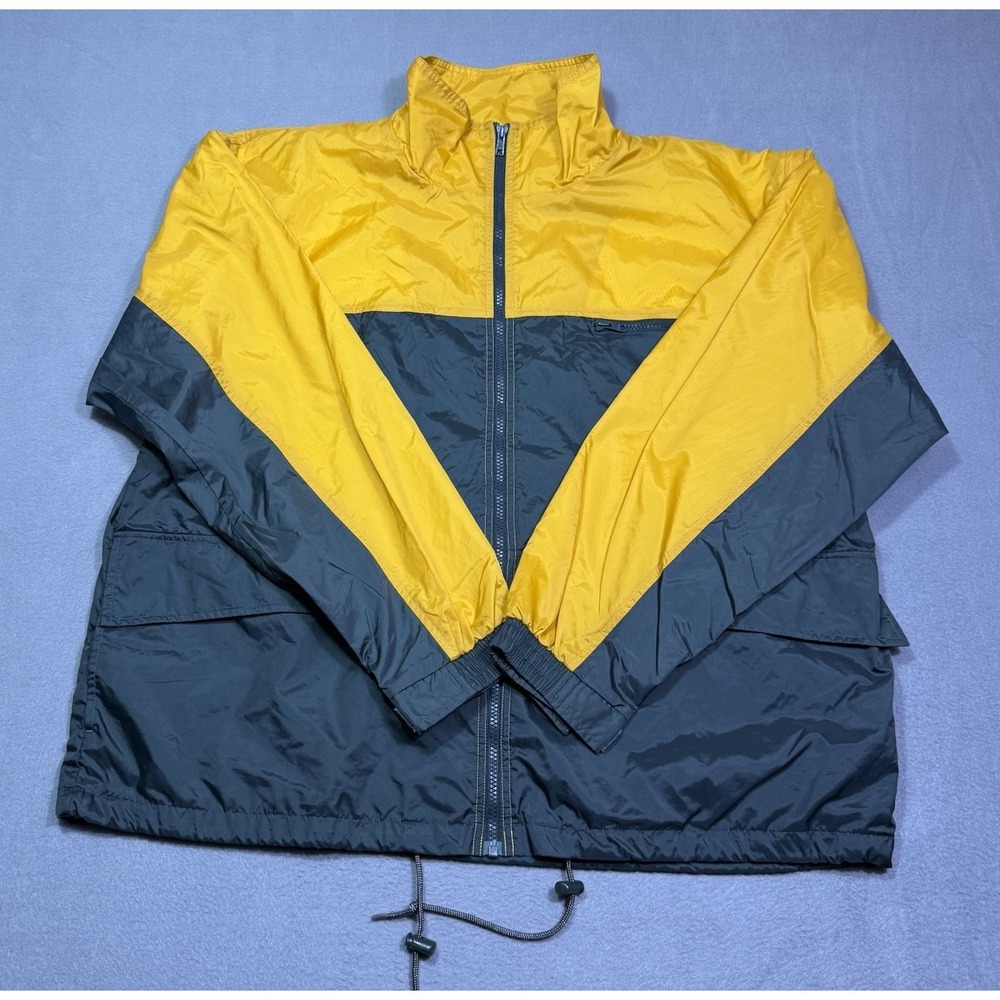 Vintage 90s USA Olympic Jacket Mens XL Yellow Teal Windbreaker Nylon